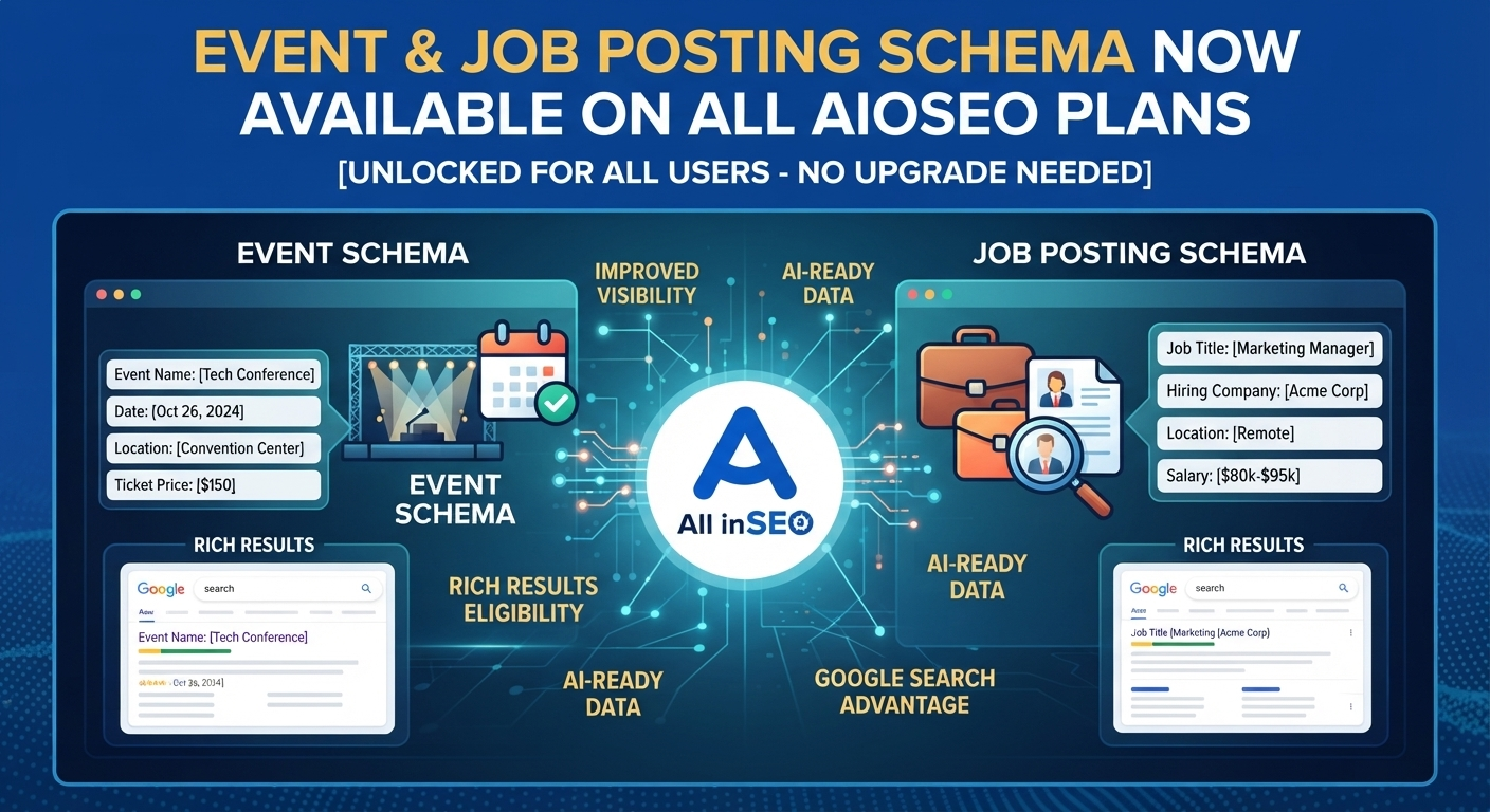 Event & Job Posting Schema Now Available on All AIOSEO Plans