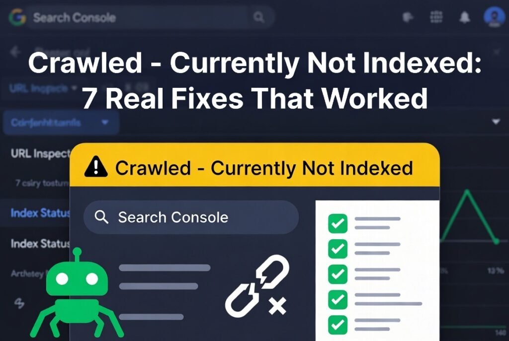 crawled but Currently Not Indexed: 7 Real Fixes That Worked