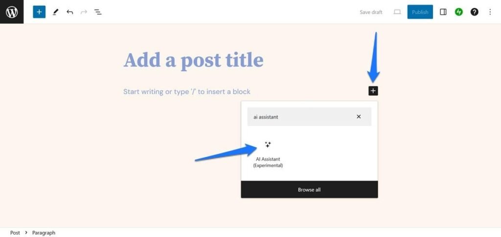 WordPress AI assistant