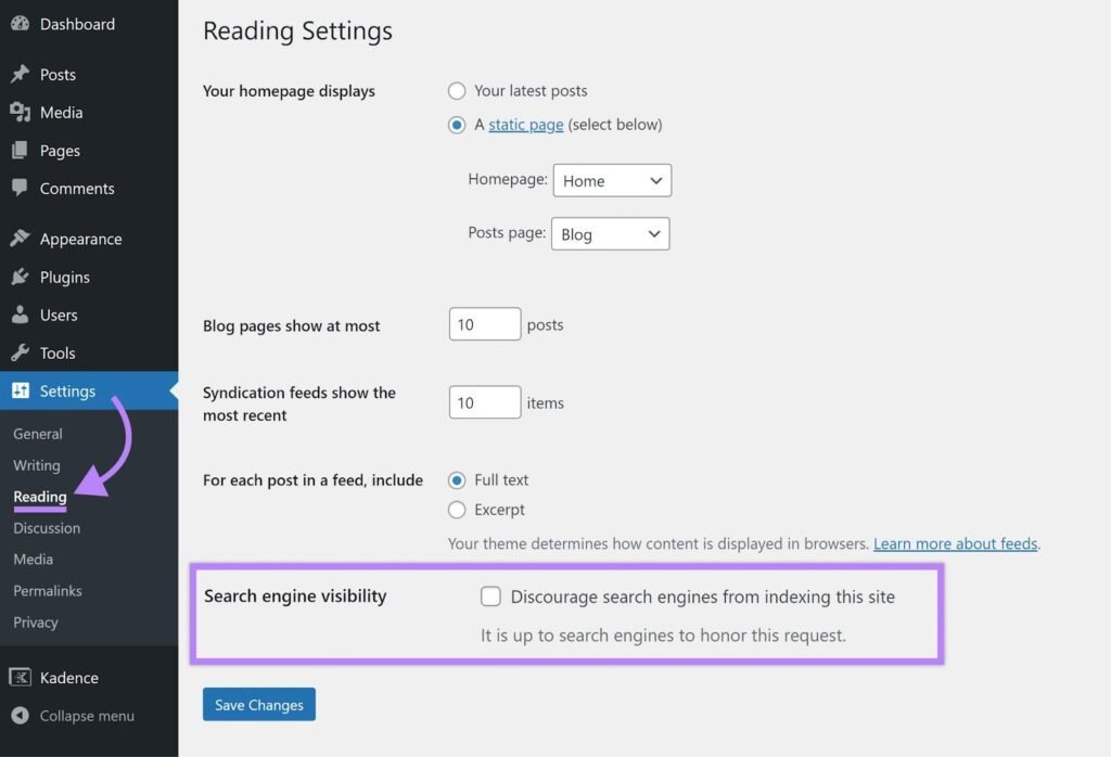 Check your WordPress site visibility